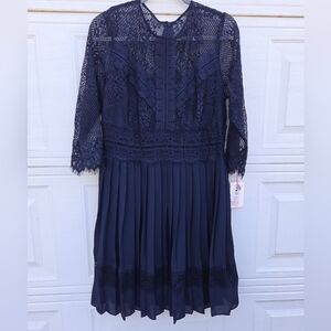 Alex Marie Navy Lace Dress